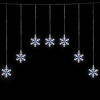 Aigostar - LED catena luminosa natalizia da esterno 84xLED/8 funzioni 1,2x1m IP44 bianco freddo con fiocchi di neve