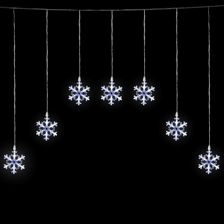 Aigostar - LED catena luminosa natalizia da esterno 84xLED/8 funzioni 1,2x1m IP44 bianco freddo con fiocchi di neve