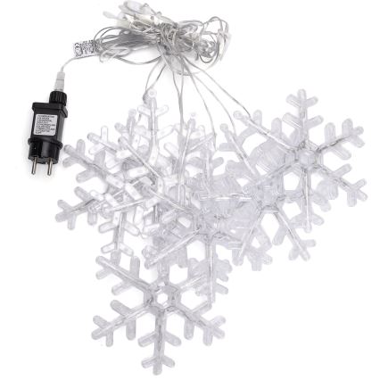Aigostar - LED catena luminosa natalizia da esterno 84xLED/8 funzioni 1,2x1m IP44 bianco freddo con fiocchi di neve