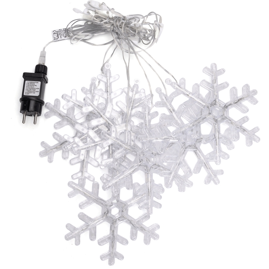 Aigostar - LED catena luminosa natalizia da esterno 84xLED/8 funzioni 1,2x1m IP44 bianco freddo con fiocchi di neve
