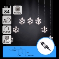 Aigostar - Catena luminosa natalizia LED per esterni 84xLED/8 funzioni 1,2x1m IP44 bianco freddo con fiocchi