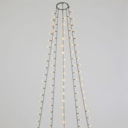 Aigostar - Catena luminosa natalizia per esterni, 108 LED / 8 funzioni, 3x AA, 1,8 m, IP44, bianco caldo