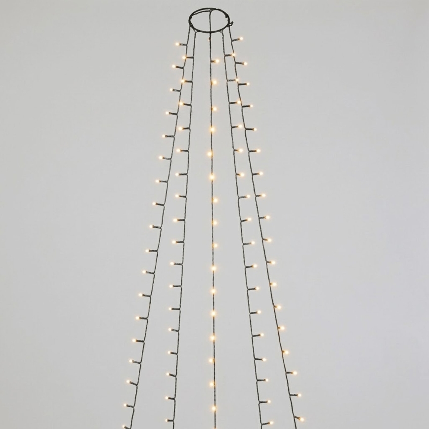 Aigostar - Catena luminosa natalizia per esterni, 108 LED / 8 funzioni, 3x AA, 1,8 m, IP44, bianco caldo