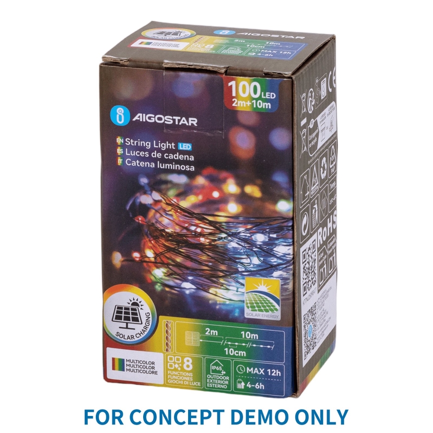 Aigostar - Catena luminosa natalizia per esterni 900xLED/8 funzioni 6m IP44 multicolore