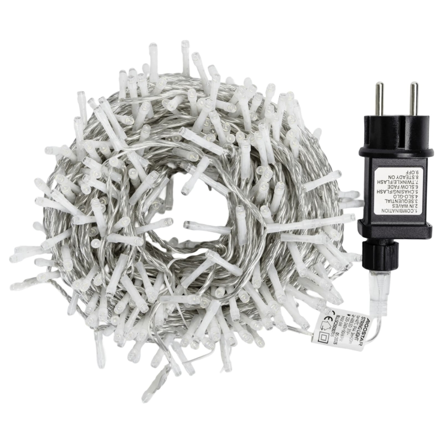 Aigostar - Catena luminosa natalizia per esterni a LED 400xLED/8 funzioni 23m IP44 bianco freddo