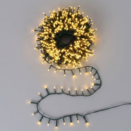 Aigostar - Catena luminosa natalizia per esterni con 1500 LED, 8 funzioni, 33 m, IP44, bianco caldo
