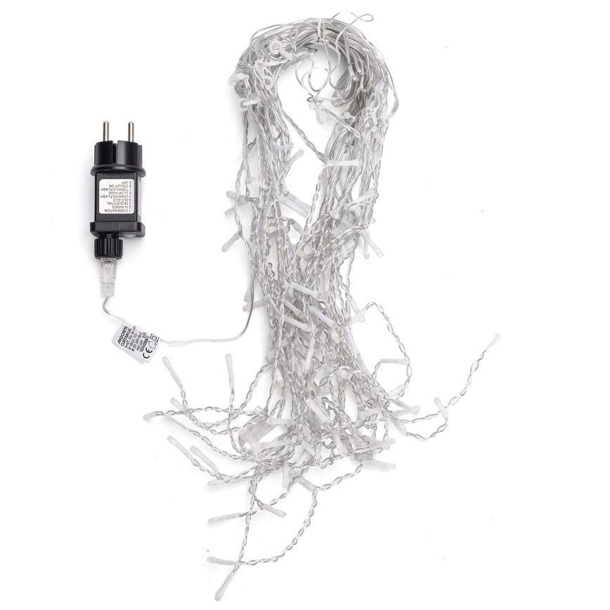 Aigostar - Catena luminosa per esterni a LED 100 LED/8 funzioni 5x0,4m IP44 bianco caldo