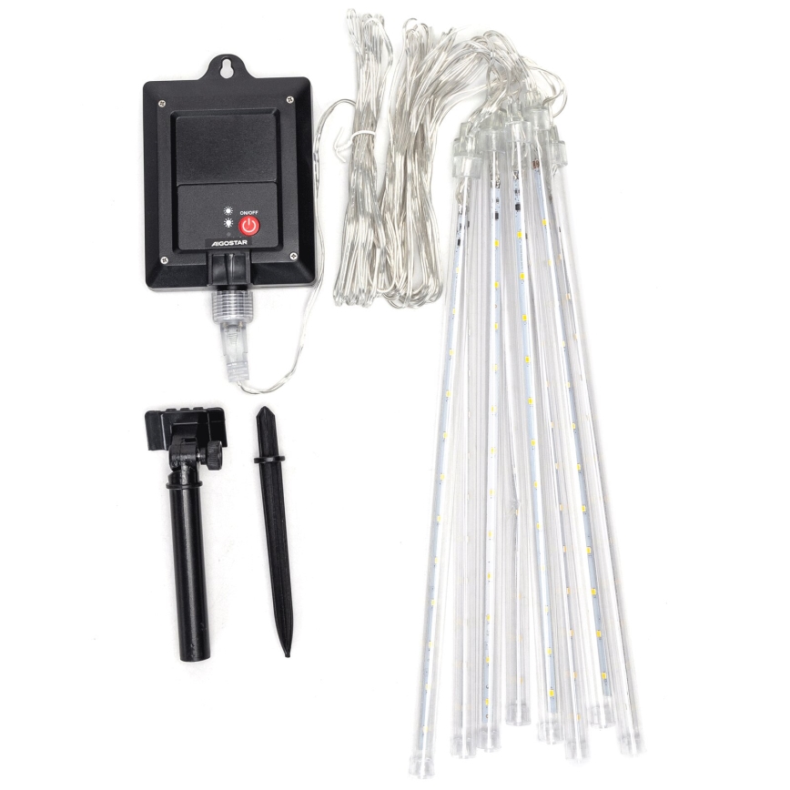 Aigostar - Catena solare a LED 192xLED/8m IP65 1200 mAh bianco freddo