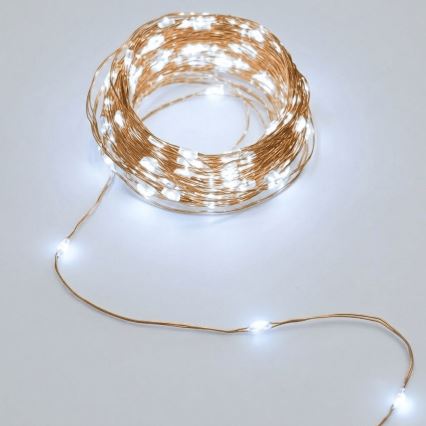 Aigostar - Catena luminosa solare a LED 200 LED / 8 funzioni, 22 m, IP65, bianco freddo, 800 mAh