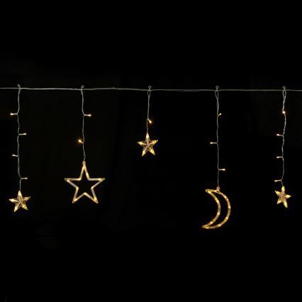 Aigostar - Catena luminosa solare natalizia 120 LED / 8 funzioni, 3×0,6 m, 500 mAh, IP65, bianco caldo