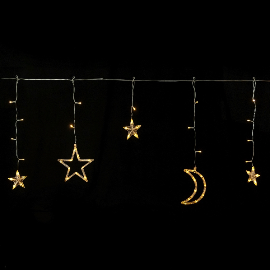 Aigostar - Catena luminosa solare natalizia 120 LED / 8 funzioni, 3×0,6 m, 500 mAh, IP65, bianco caldo