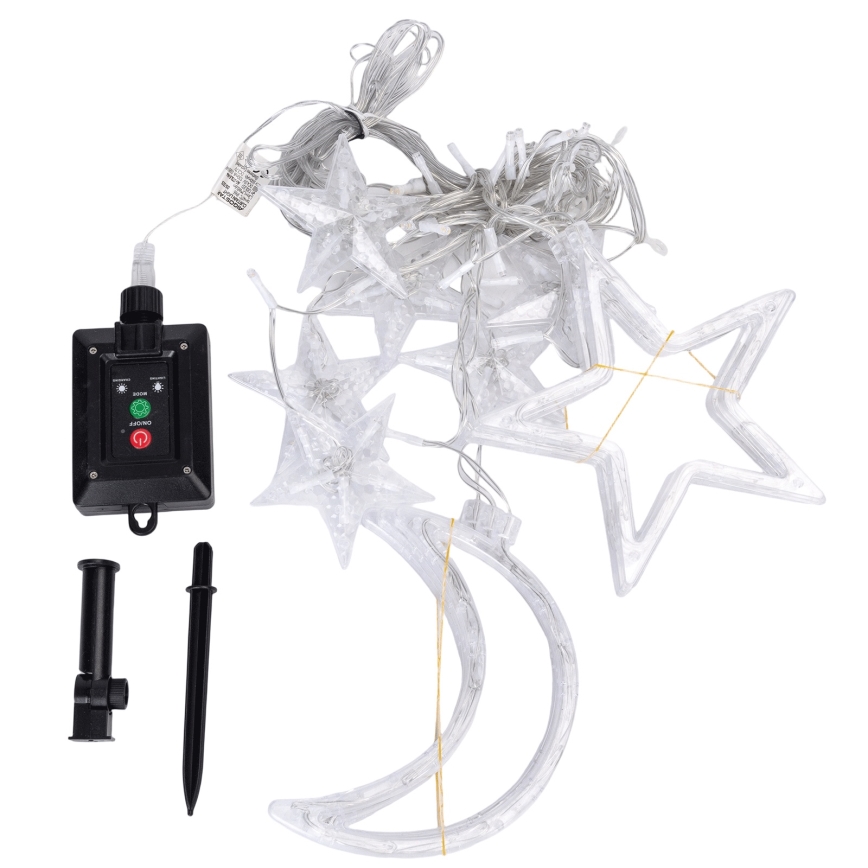 Aigostar - Catena luminosa solare natalizia 120 LED / 8 funzioni, 3×0,6 m, 500 mAh, IP65, bianco caldo
