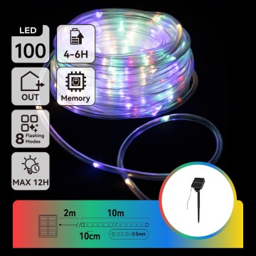 Aigostar - Catena luminosa solare LED per Natale 100xLED/8 funzioni 12m IP65 800 mAh multicolore