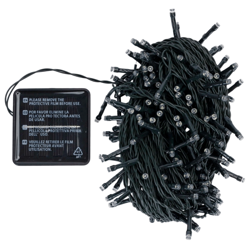 Aigostar - Catena luminosa solare a LED per Natale, 200 LED, 8 funzioni, 22 m, IP65, bianco freddo, 800 mAh