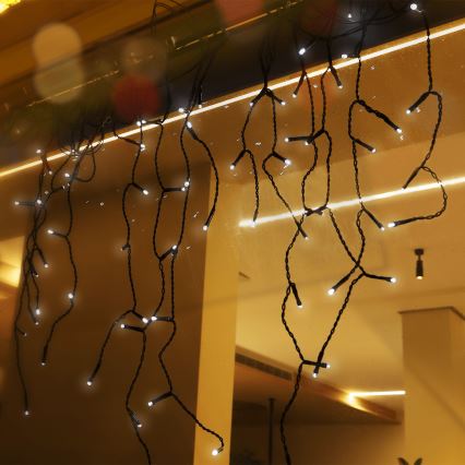 Aigostar - Catena luminosa solare LED per Natale 100xLED/8 funzioni 8x0,6m 500 mAh IP65 bianco freddo