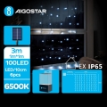 Aigostar - Catena luminosa solare natalizia a LED 100xLED/8 funzioni 4x1m 800 mAh IP65 bianco freddo
