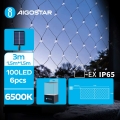 Aigostar - Catena natalizia solare a LED 100xLED/8 funzioni 4,5x1,5m IP65 bianco freddo