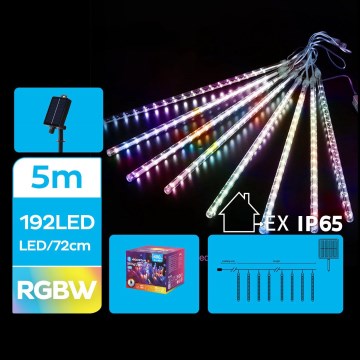 Aigostar - Catena natalizia solare a LED 192xLED/8m IP65 multicolore
