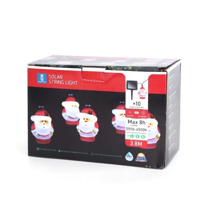 Aigostar - Catena luminosa solare LED 10xLED/3,8 m IP44 bianco freddo 400 mAh