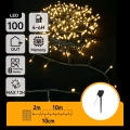 Aigostar - Catena solare a LED 100xLED/8 funzioni 12m IP65 bianco caldo 800 mAh