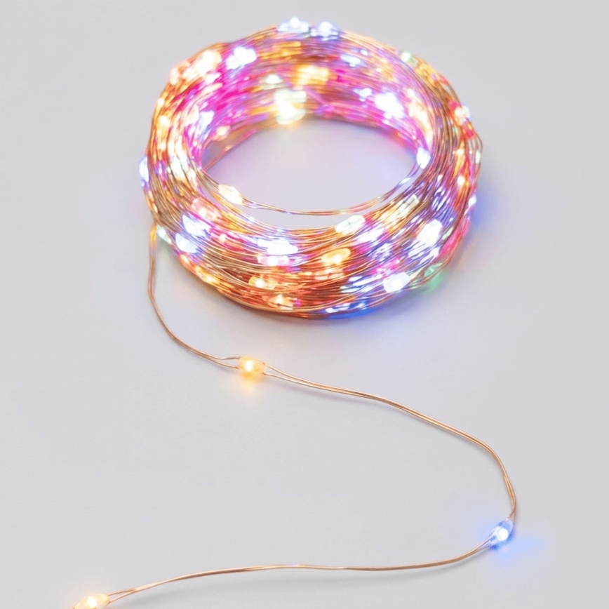 Aigostar - Catena solare a LED 200 LED/8 funzioni 22 m IP65 multicolore 800 mAh