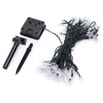 Aigostar - Catena luminosa solare a LED, 50 LED, 8 funzioni, 12 m, 800 mAh, IP65, bianco caldo