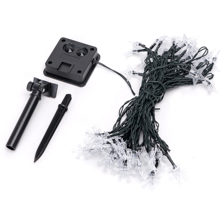 Aigostar - Catena luminosa solare a LED, 50 LED, 8 funzioni, 12 m, 800 mAh, IP65, bianco caldo