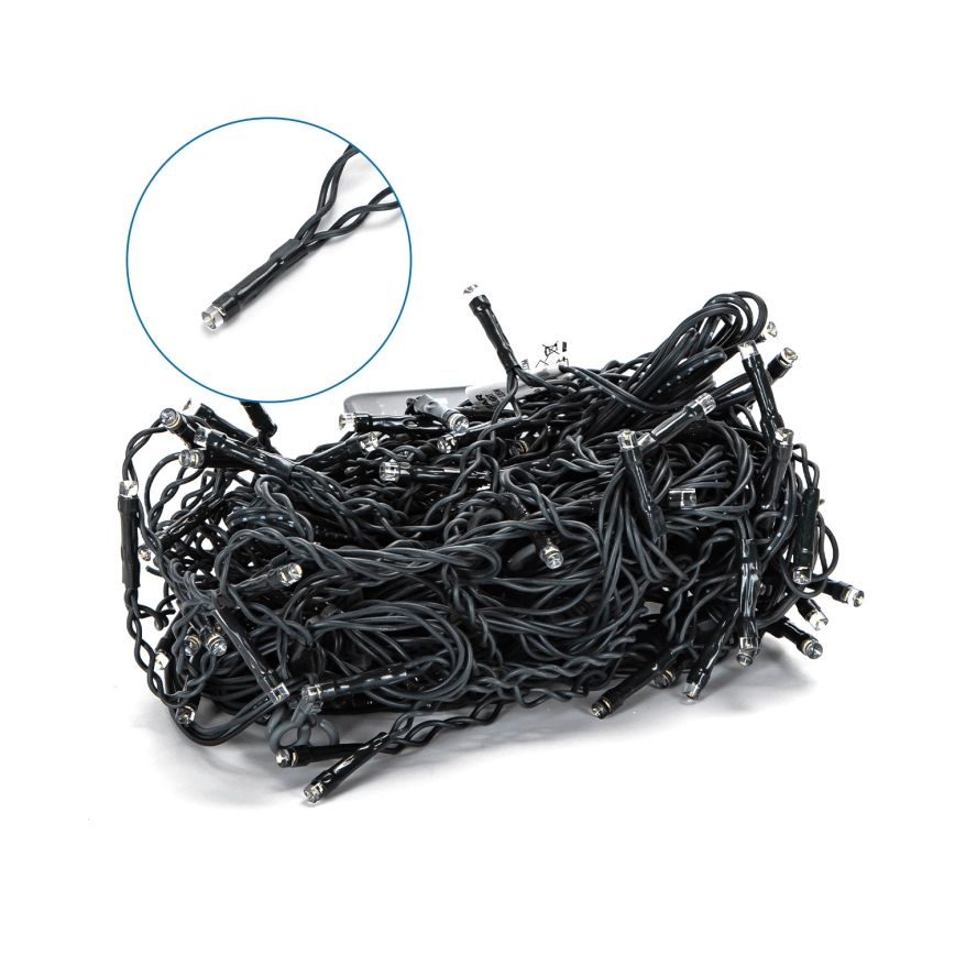 Aigostar - Catena luminosa solare a LED 100 LED/8 funzioni 8×0,6 m 800 mAh IP65 bianco caldo