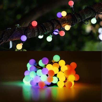 Aigostar - Catena decorativa solare a LED 50xLED/8 funzioni 12m IP65 800 mAh multicolore