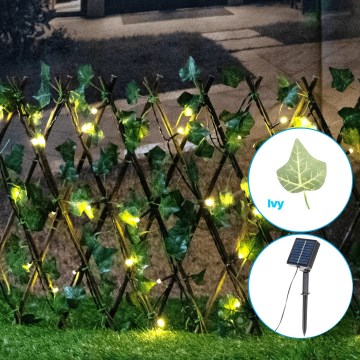 Aigostar - Catena solare LED 56xLED/2x0,4m IP65 300 mAh bianco caldo edera