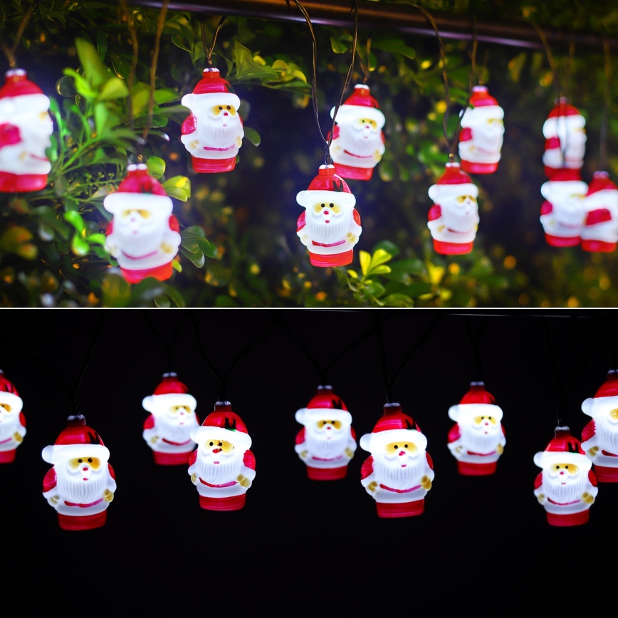Aigostar - Catena solare natalizia a LED 10xLED/3,8 m IP44 bianco freddo 400 mAh
