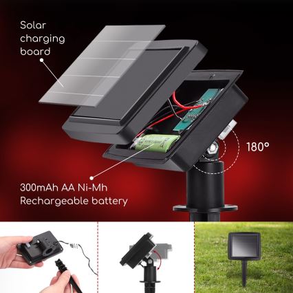 Aigostar - Catena solare natalizia a LED 10xLED/3,8 m IP44 bianco freddo 400 mAh