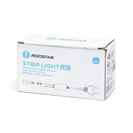 Aigostar - Cavo di alimentazione per striscia LED RGB 1000W/230V con telecomando