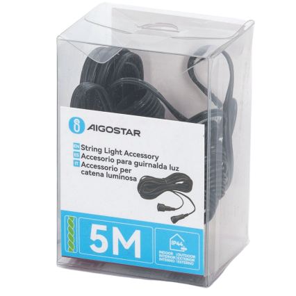 Aigostar - Cavo di prolunga da esterno per catene luminose 5 m IP45 verde scuro