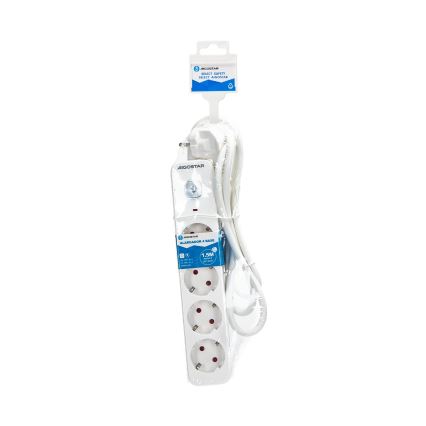 Aigostar - Prolunga con interruttore 4 prese Tipo F 1,5m SCHUKO bianco