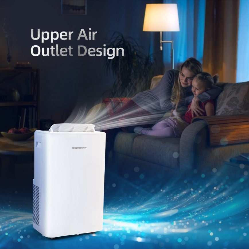 Aigostar - Climatizzatore portatile smart 1337W/230V 12000 BTU Wi-Fi bianco + telecomando