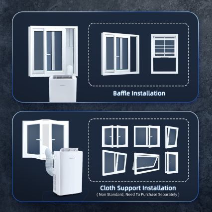 Aigostar - Climatizzatore portatile smart 1337W/230V 12000 BTU Wi-Fi bianco + telecomando