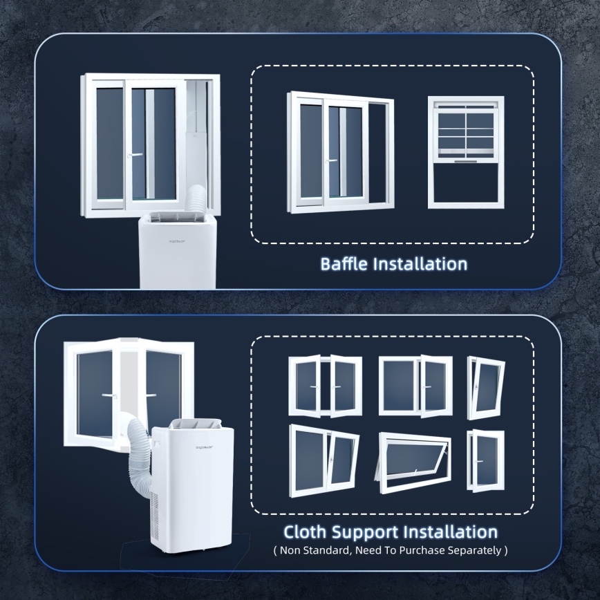 Aigostar - Climatizzatore portatile smart 1337W/230V 12000 BTU Wi-Fi bianco + telecomando