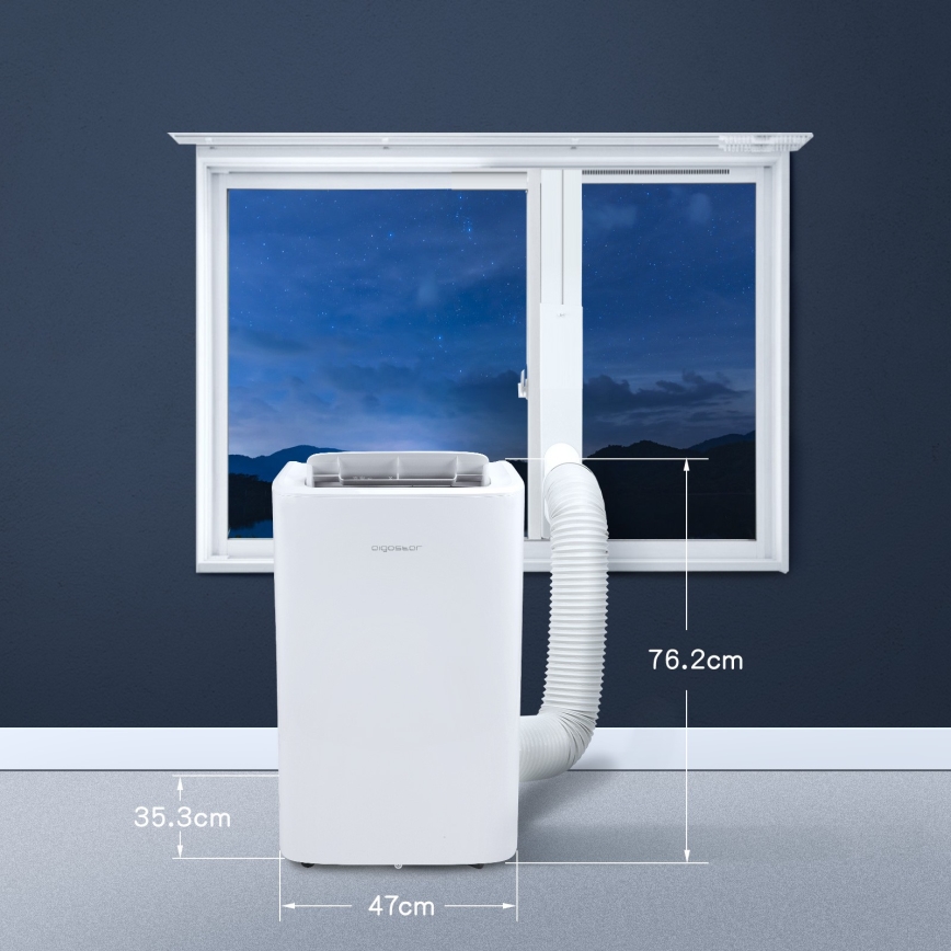 Aigostar - Climatizzatore portatile smart 1337W/230V 12000 BTU Wi-Fi bianco + telecomando