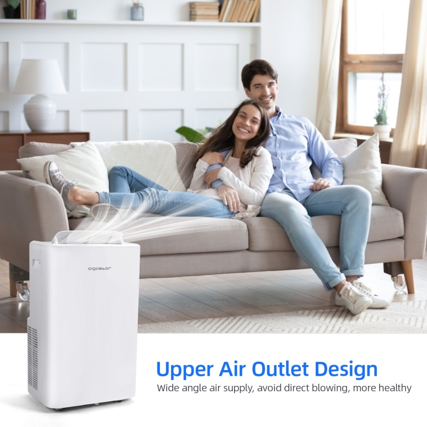 Aigostar - Climatizzatore portatile smart 1337W/230V 12000 BTU Wi-Fi bianco + telecomando