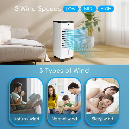 Aigostar - Condizionatore 60W/230V bianco/nero + telecomando