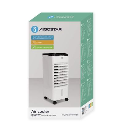 Aigostar - Condizionatore 60W/230V bianco/nero + telecomando