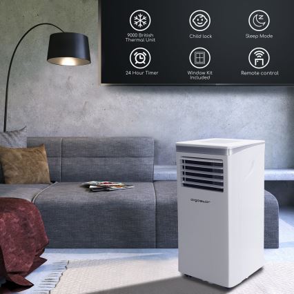 Aigostar - Condizionatore portatile intelligente 3 in 1 1003W/230V 9000 BTU Wi-Fi bianco + telecomando