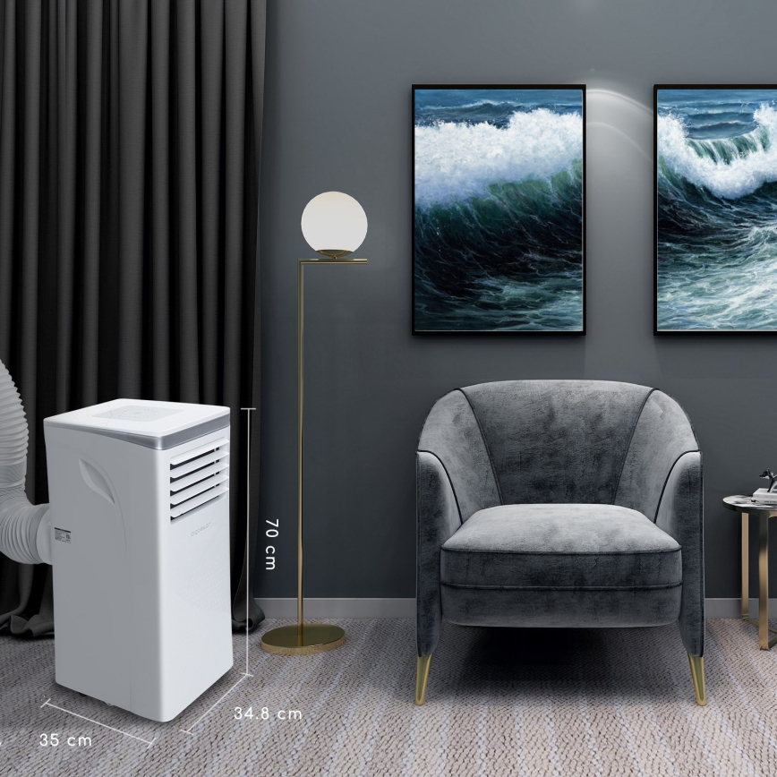 Aigostar - Condizionatore portatile intelligente 3 in 1 1003W/230V 9000 BTU Wi-Fi bianco + telecomando
