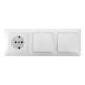 Aigostar - Confezione da 2 interruttori da parete con presa 1x16A/250V SCHUKO