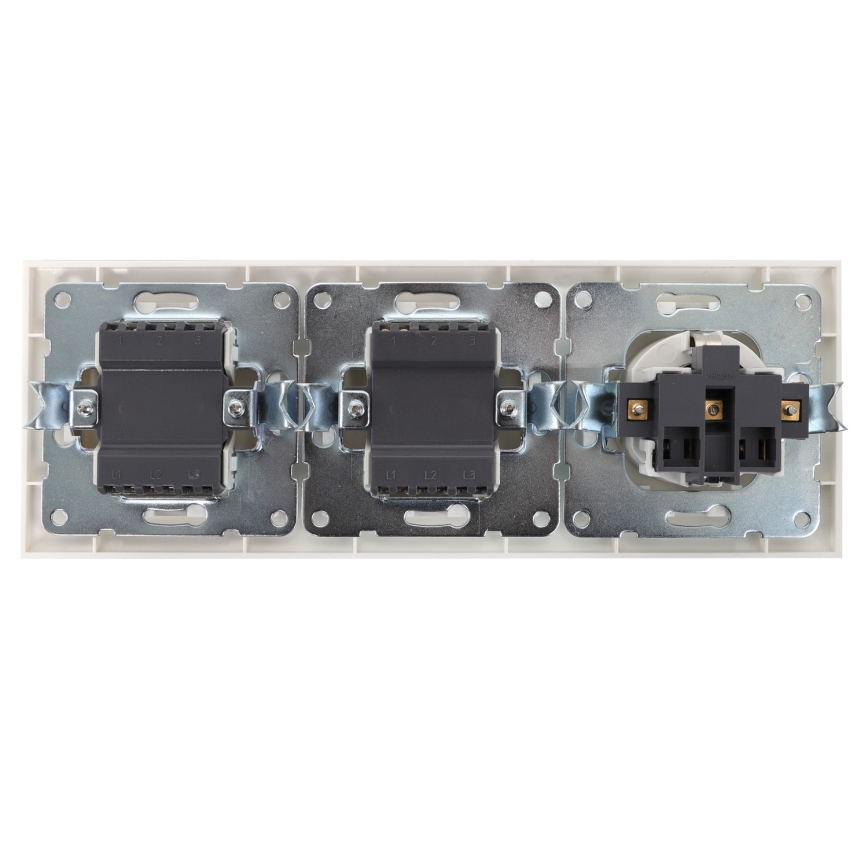 Aigostar - Confezione da 2 interruttori da parete con presa 1x16A/250V SCHUKO