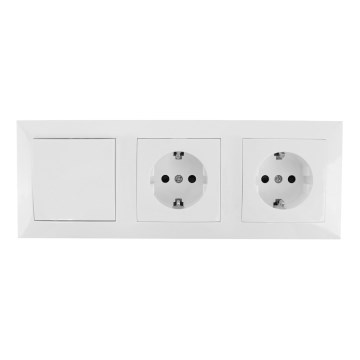 Aigostar - Confezione da 2 prese domestiche con interruttore 2x16A/250V SCHUKO
