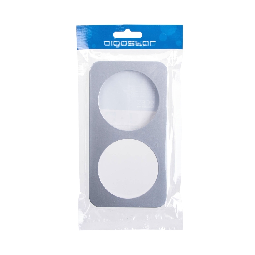 Aigostar - Cornice doppia in plastica, finitura argento