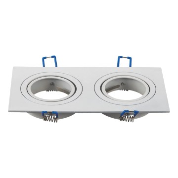 Aigostar - Cornice doppia per faretto da incasso GU10 17,3x9,1 cm bianca