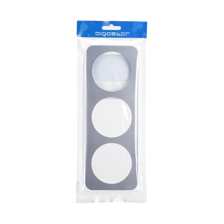 Aigostar - Cornice tripla in plastica argento